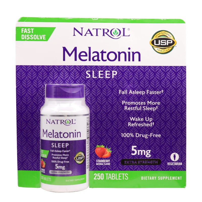 Free Shipping Original Natrol Melatonin 5mg*250pcs Fall Asleep Faster Stay Sleep Longer