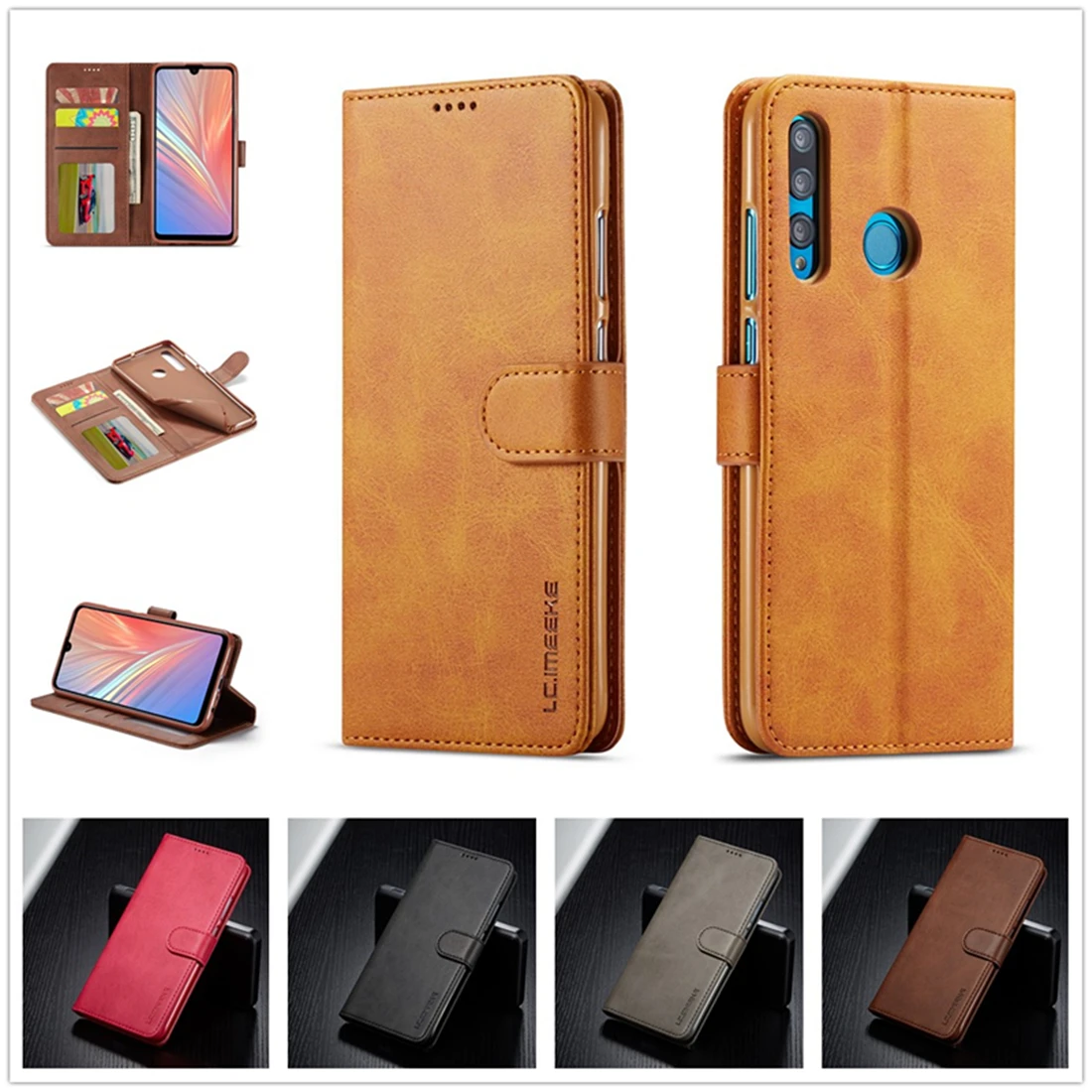 Чехол PSmart для Huawei P Smart 2019 + Plus кожаный чехол с откидной крышкой бумажником фото