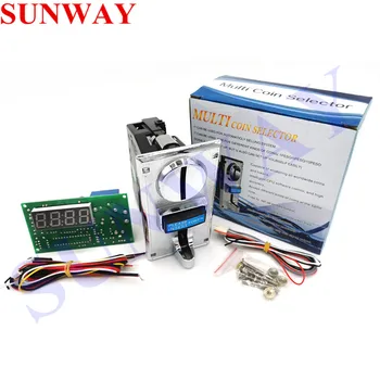 

1Set of Alloy panel Multi coin acceptor Selector with coin operated timer control device for cafe kiosk for 1-6 kinds of coins
