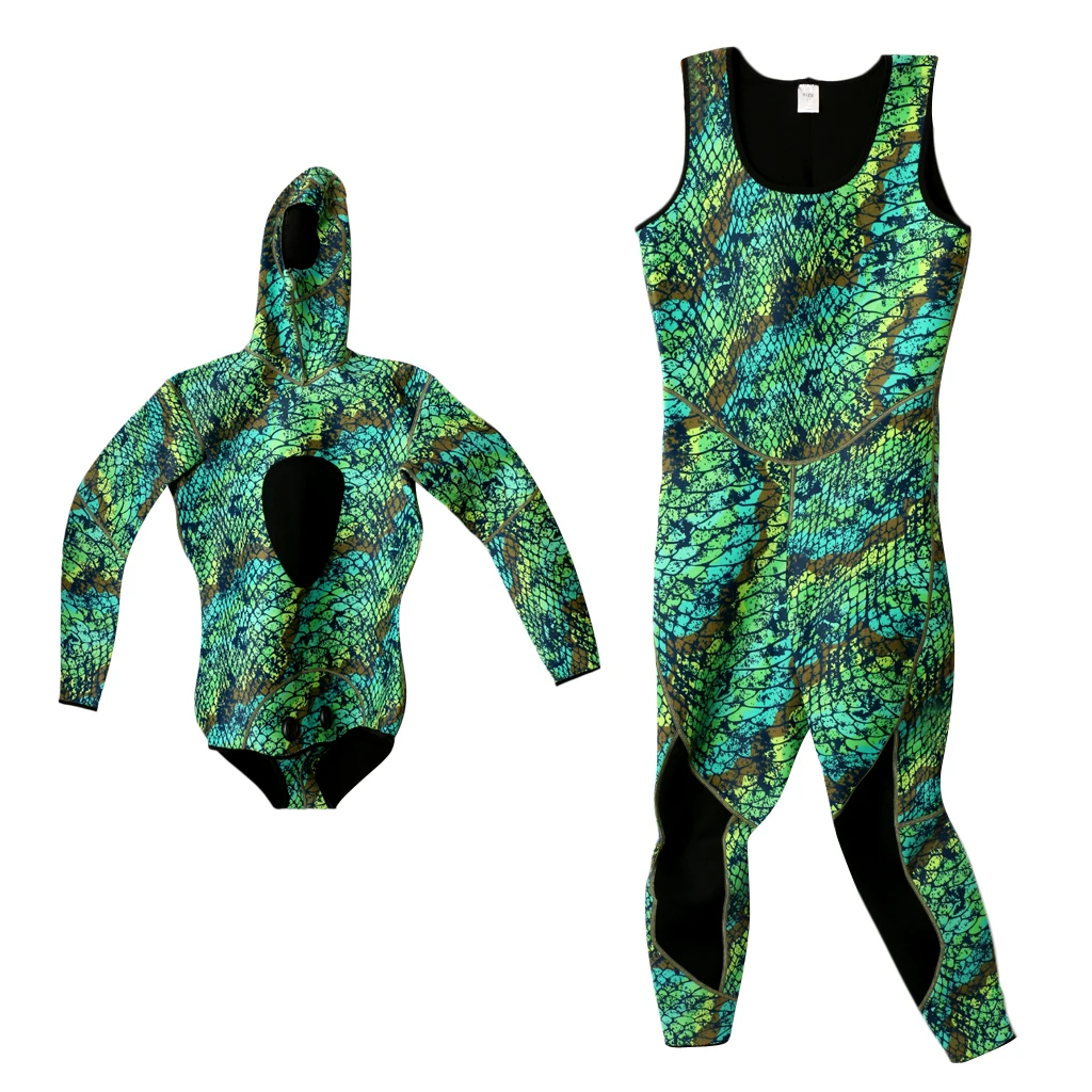

Camo Men's Diving Wetsuits Two-Piece Full Swimsuits For Spearfishing Surfing