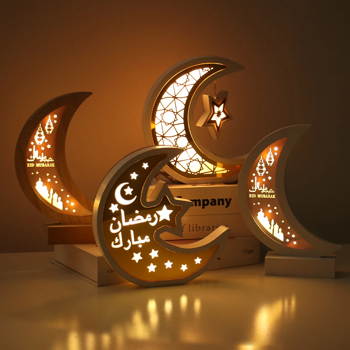 Round Moon light Eid Mubarak Decor Islam Ramadan Decoration Eid Gifts  Islamic Muslim Party Decor Ramadan