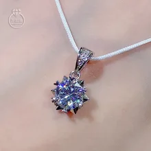 

Real Moissanite Pendant Necklace 0.5CT 1CT 2CT Fashion Snowflake Lab Diamond Pendant S925 Silver For Women Engagement Wedding