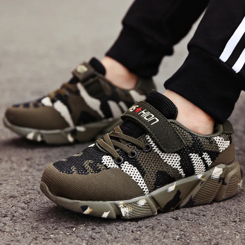 Новинка детская обувь кроссовки для мальчиков камуфляжные детские армейский