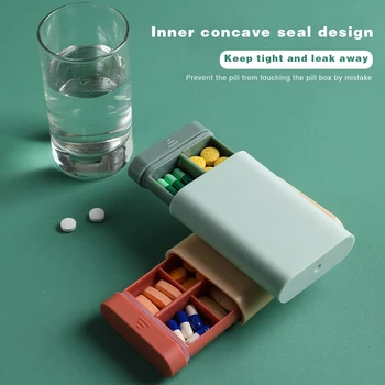 

Portable Travel Pill Box Medicine Sub-Packing Box Weekly Organizer Container Drug Tablet Dispenser Independent Lattice Pill Case