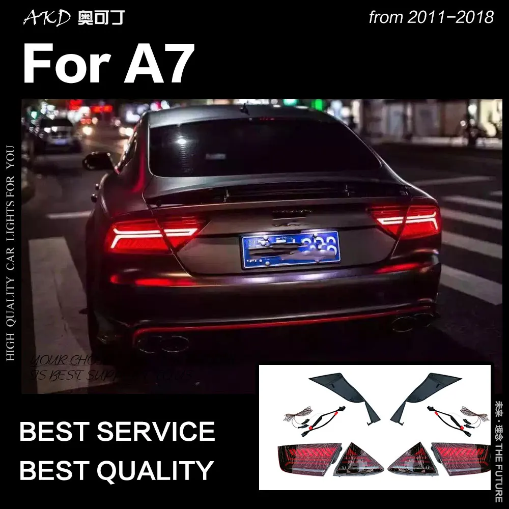 Akd Auto Styling Voor Audi A7 Achterlichten 2011-2018 S7 Led Staart Lamp Led Drl Dynamische Signal Brake reverse Auto Accessoires Akd Auto Styling Voor Audi A7 Achterlichten 2011-2018 S7 Led Staart Lamp Led Drl Dynamische Signal Brake reverse Auto Accessoires