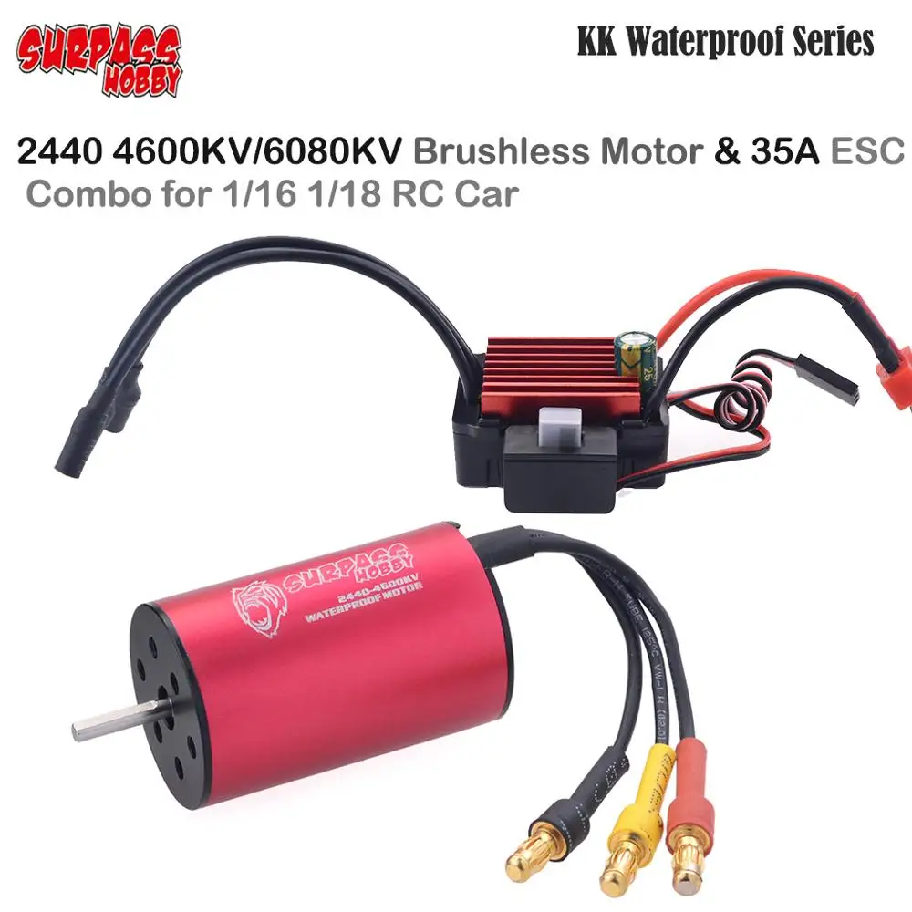 Водонепроницаемая серия SURPASS HOBBY KK 2440 4600KV 6080KV бесщеточный двигатель & 35A ESC Conbo для