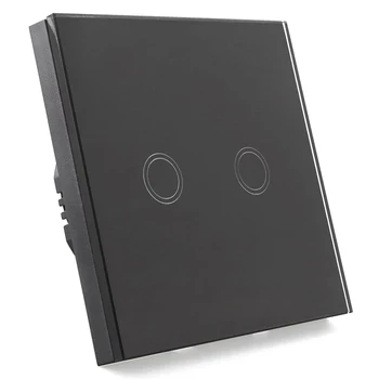 

Light Switch 2-Way Touch Screen Wall Switch Single Black Switch