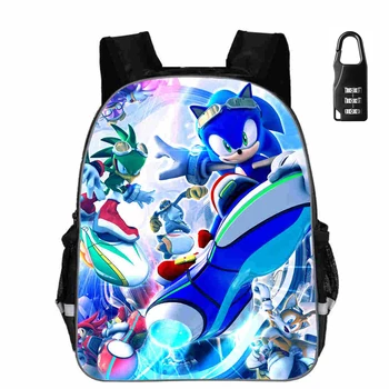

2020 new 16Inch Child Mochila Cartoon School Backpack Sonic Bookbag The Hedgehdg for Boys and girls Daypack Bag Teenagers