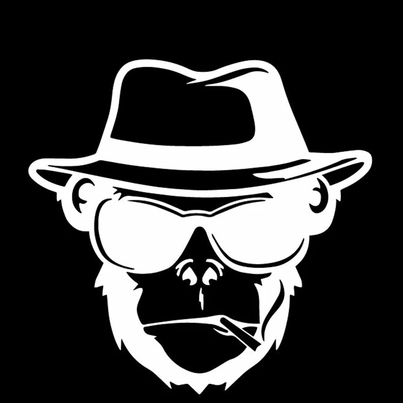 

Car Sticker Monkey Head Fashion Design Body PVC Sticker Black/silver 16.3cm *16CM