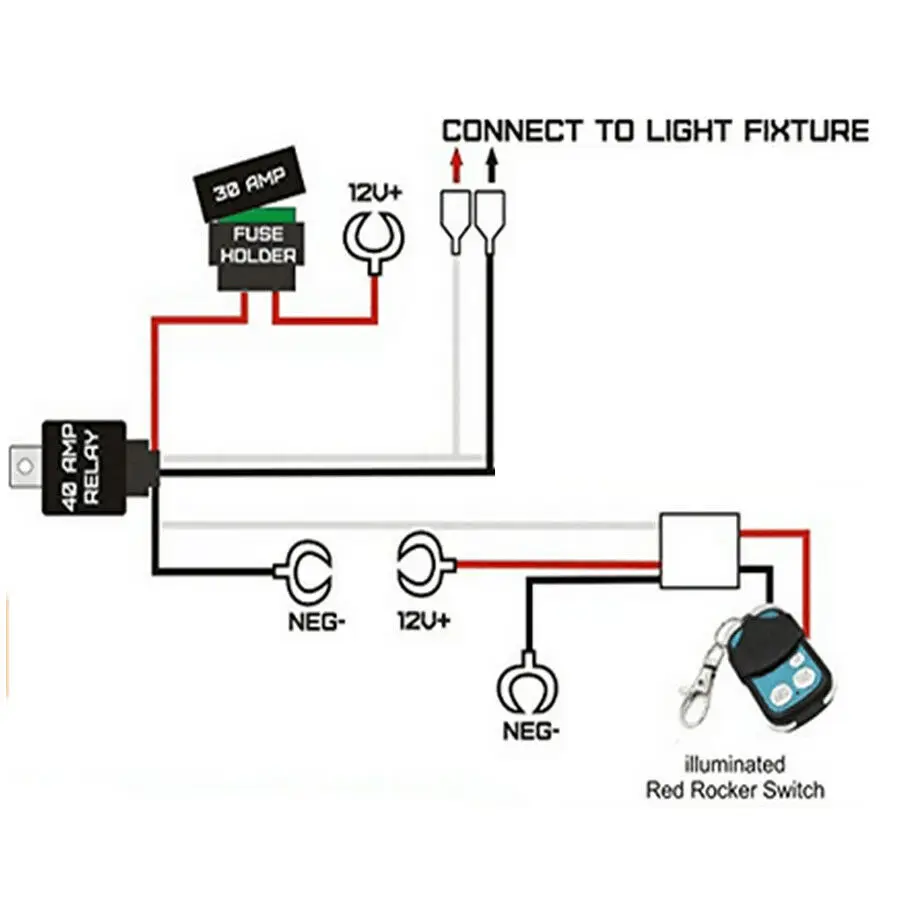 Комплект жгутов проводки с дистанционным управлением, реле, светодиодный противотуманный светильник, комплект 12 В 40А 2,5 м для внедорожника, светодиодный светильник 12 в 24 В для автомобиля
