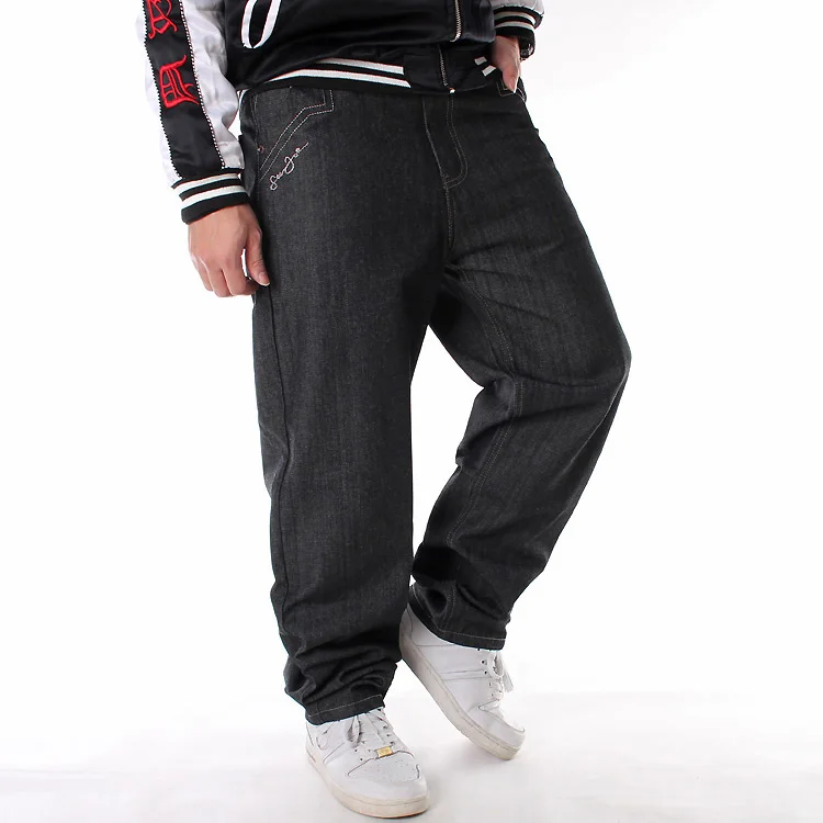 Men Hip Hop Fat Jeans Male Street Dance Plus Size Costume Long Denim Pants Leisure Plus Fertilizer Skateboard Trousers