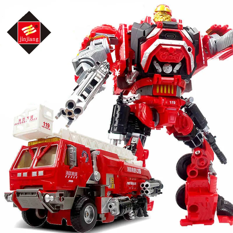 

Children Transformation Toy Jingang Firefighting Inspector Large Size Sound And Light Car Robot Models Boy Toy Gift