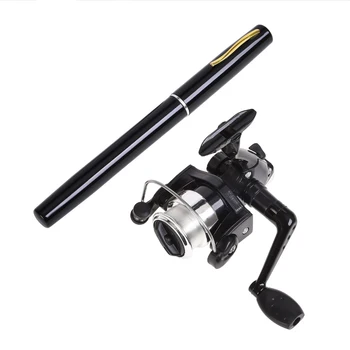 

Outdoor Spinning Fishing Rod Set Red Black Blue Fish Pole Pen Rod Fishing Reel Set FRP Rock Rod Fish Tackle