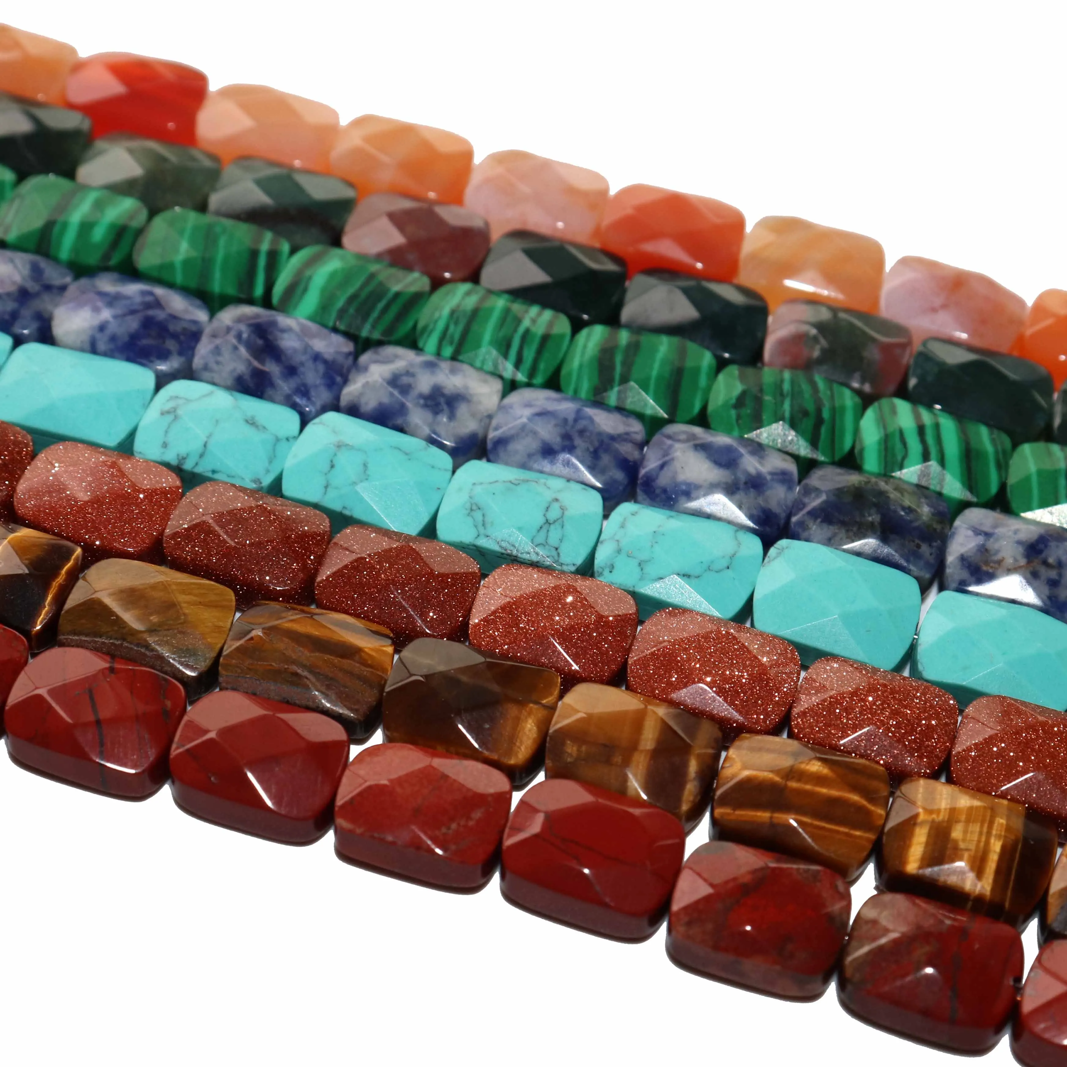 Оптовая продажа бусины из натурального камня граненый тигровый глаз Howlite Agates