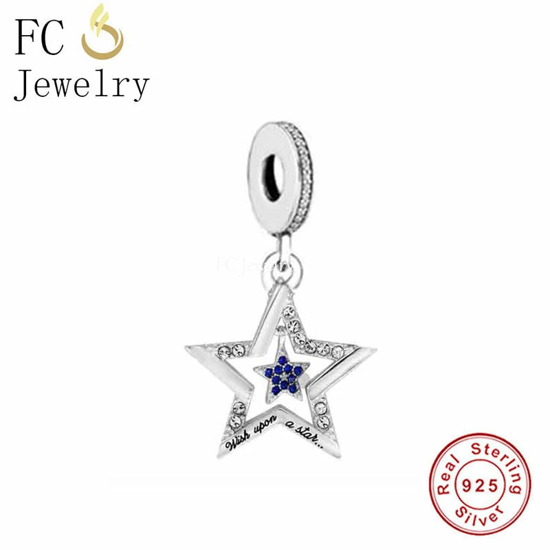 

FC Jewelry Fit Original Pan Charms Bracelet Real 925 Silver Make A Wish To Star Pendant Bead For Making Women Berloque 2022