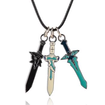 

Anime Jewelry Sword Art Online Pendant 3 Pcs/set Enamel Cross Weapon Asuna Kirito Cosplay Necklace Unisex Jewelry Collier