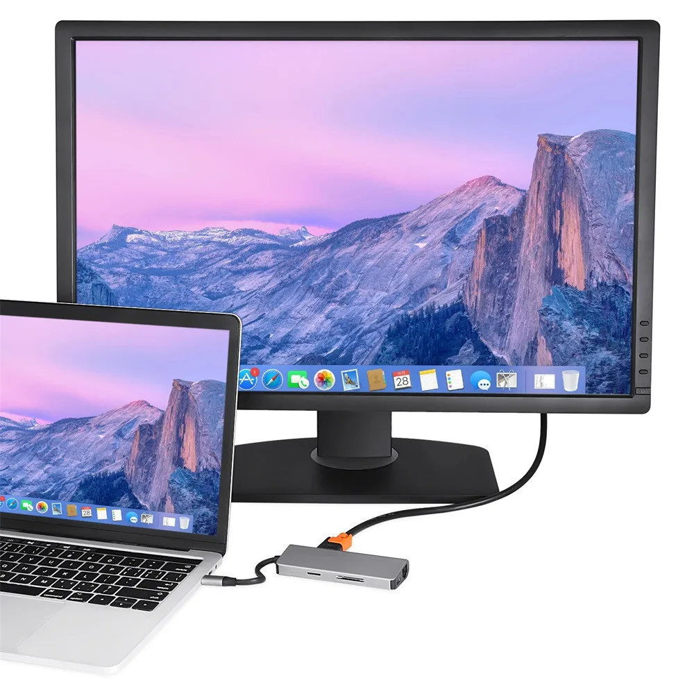 USB C 8 в 1 USB-C к тип-c USB мульти 3,0 HDMI RJ45 Ethernet Micro SD TF OTG концентратор 18Nov06