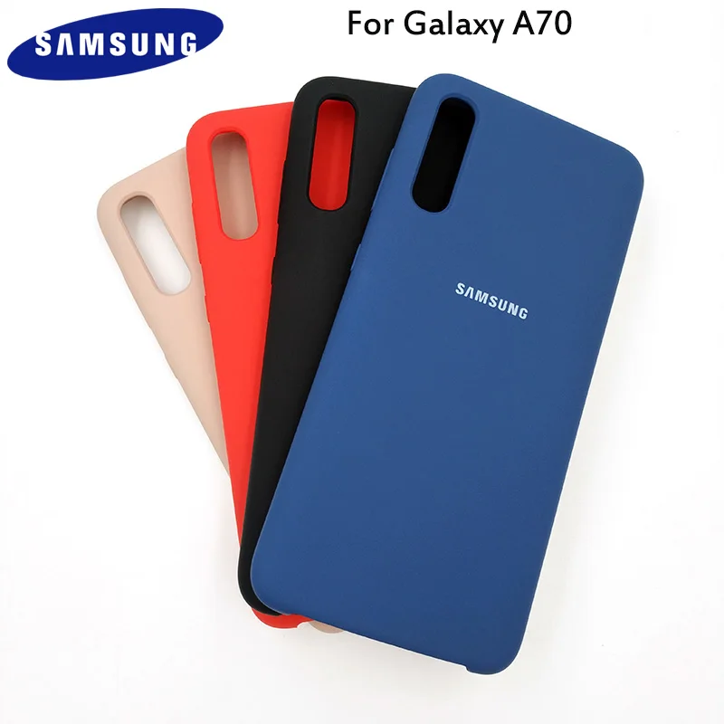 Funda Original de silicona líquida para Samsung Galaxy A70, carcasa  protectora de tacto suave para Galaxy A70, carcasa de teléfono con logotipo  y botones - AliExpress