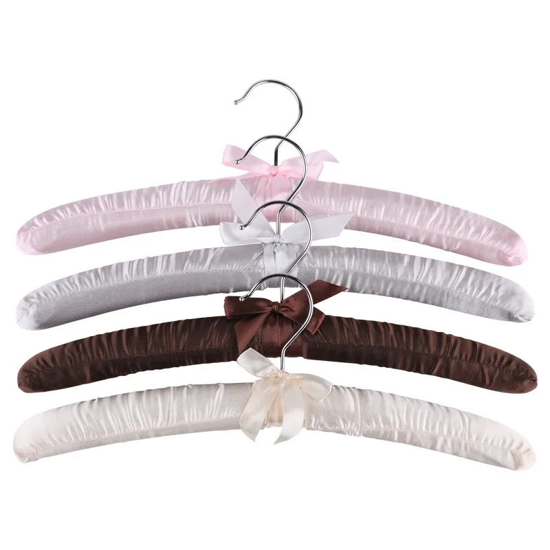 Haojianxuan 5Pcs/Set Wardrobe Silk Clothes Rack Sponger Hanger Organizer Satin Fabric Hooks Coated 17 Colour | Дом и сад