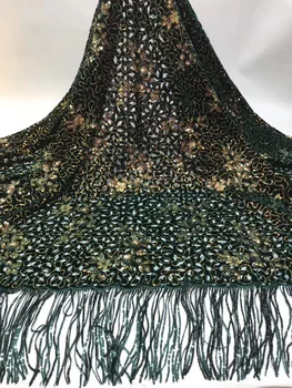 

2019 Fluwelen Kant Stof In Stof Met Pailletten Fluwelen Kant Blue Nigeriaanse Wedding Kant Stof Hoge Kwaliteit Lace-Stof