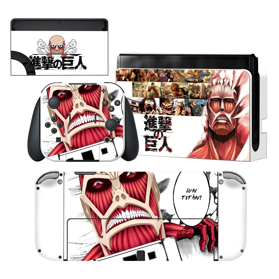 Attack On Titan Nintendoswitch Skin Cover Sticker Decal for Nintendo Switch OLED Console Joy-con Controller Dock Skin Vinyl 