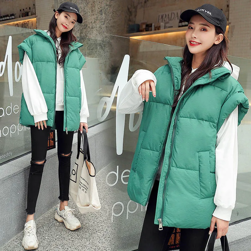 Goede Ohryiyie Grote Maat Herfst Winter Vest Vrouwen Vest 2020 Nieuwe Mode Vrouwelijke Losse Mouwloze Jassen Dikke Warme Vesten Jassen