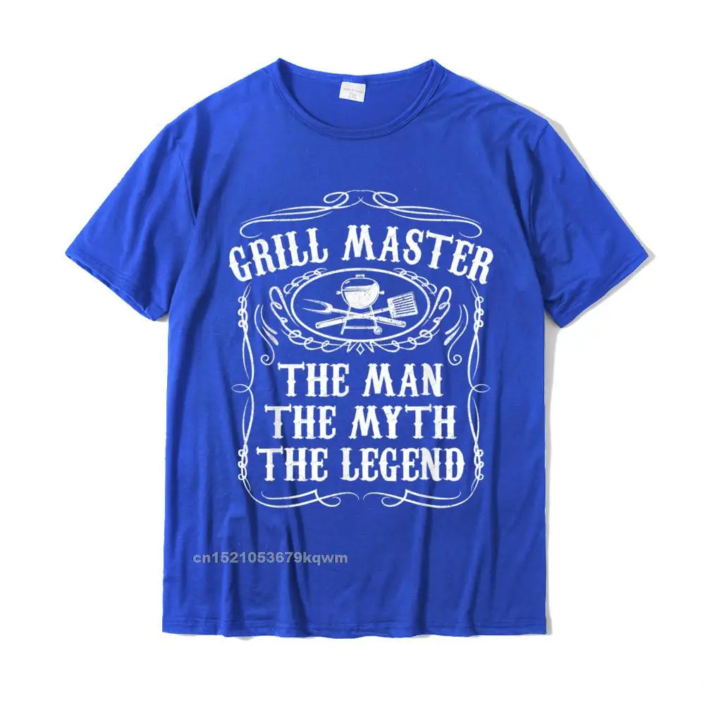 Tops Shirt Design NEW YEAR DAY Family Family Short Sleeve 100% Cotton Fabric O-Neck Men's Tshirts Family Tops Shirt Grill Master The Man The Myth Legend Funny BBQ Smoker Gift T-Shirt__4565 blue
