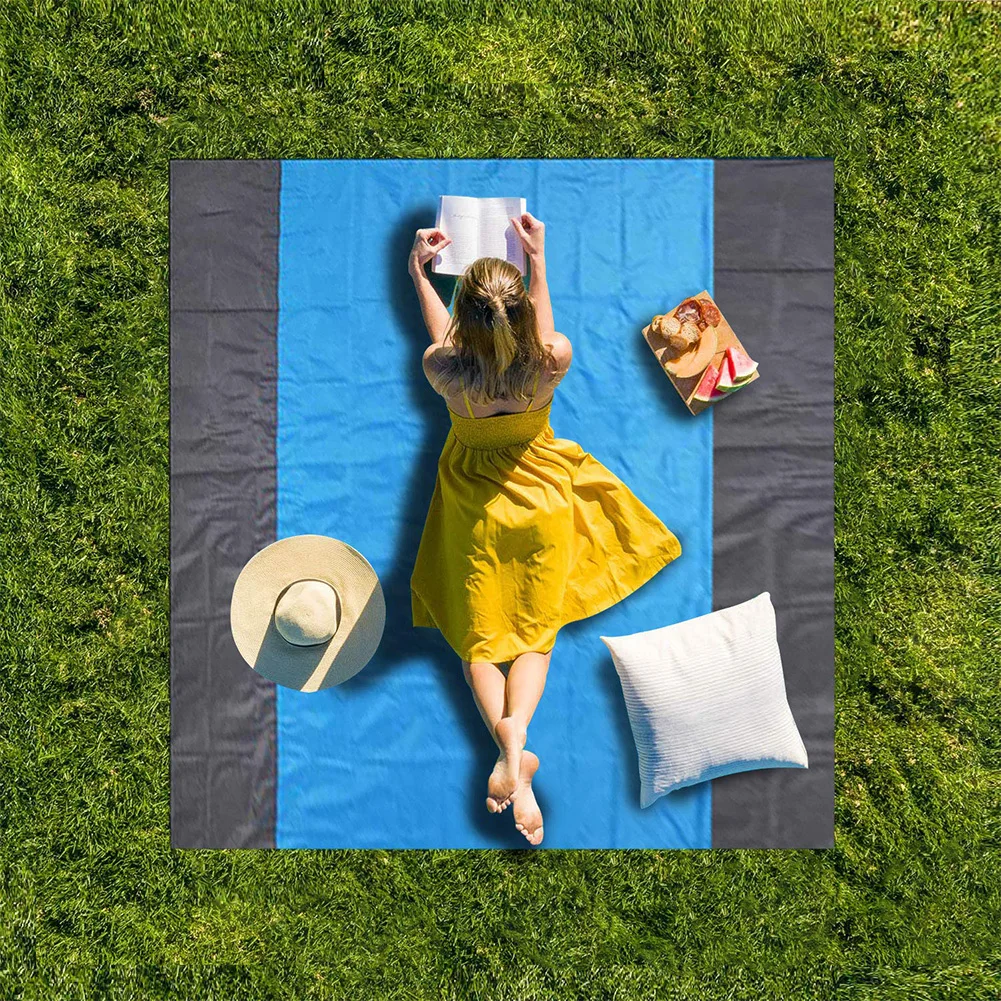 2 x 2.1M Measide Sandproof Nylon Beach Mat Outdoor Camping Picnic Waterproof Pad  for Outdoor Travel Seaside Beach Blanket