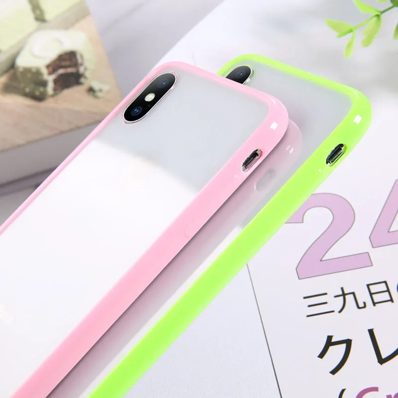 GTWIN Прозрачный Простой карамельный цвет чехол для телефона для iphone 11 Pro X XR XS Max 6 6S 7 8 Plus прозрачный ТПУ акриловый задний Чехол