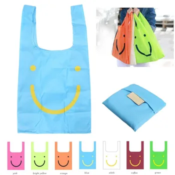 

2PCS Waterproof Portable Folding Reusable Shopping Bag Storage Grocery Handbag Foldable Shopping Tote Pouch Recycle Handle Bags