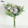 Meldel-Bouquet de roses artificielles en soie, Bouquet de fleurs porte-bonheur, pour décor de mariage pour la maison, Bouquet de la mariée, Eucalyptus, Style forestier ► Photo 2/6