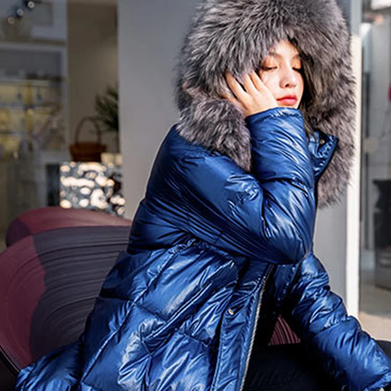 Женская зимняя модная пуховая куртка с длинным рукавом, однотонная парка с капюшоном, теплое хлопковое пальто средней длины, с карманами, толстая, Chaqueta Mujer