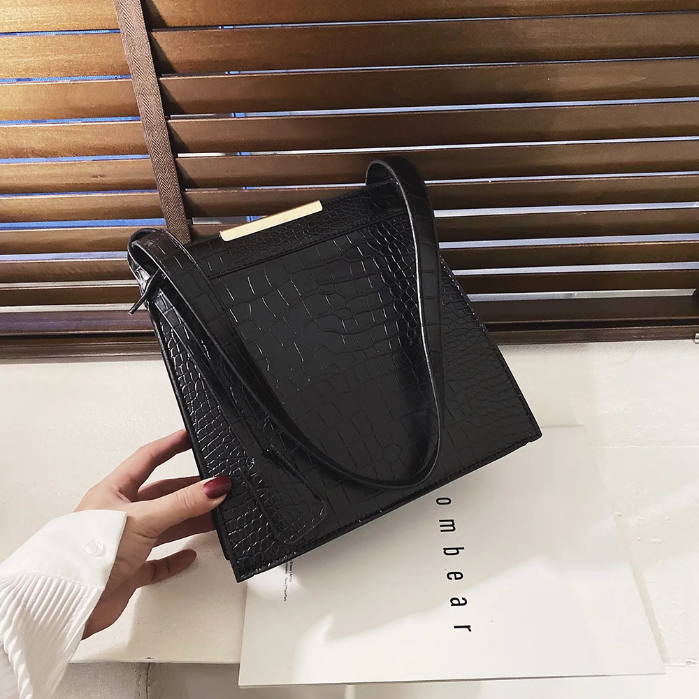 

Online Celebrity Retro Small Bag WOMEN'S Bag 2020 Popular New Style Fashion Crocodile Pattern Shoulder Bag INS Versatile Fashion