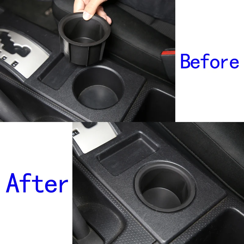 Фото ТПЭ черный для Toyota FJ Cruiser 2007-2021, модификация салона автомобиля, центральное управление, стакан для воды, контейнер для хранения, автомобильные аксессуары №3