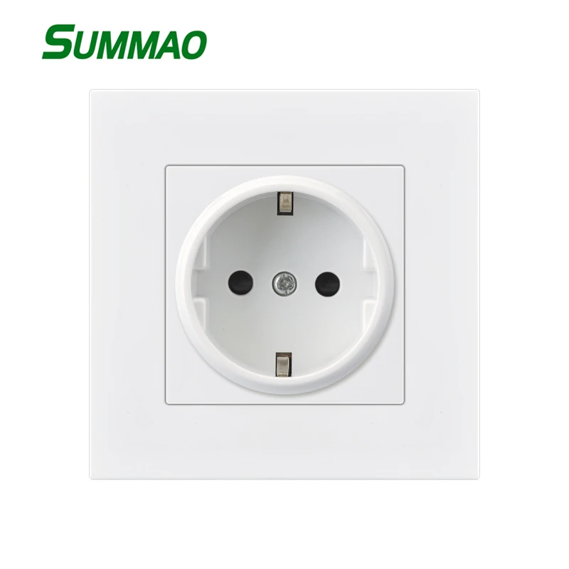 

86*86mm Electrical Socket Wall Power Sockets Box EU Standard Plug Outlet Grounded PC Panel Outlets for Hotel Bedroom Decoration