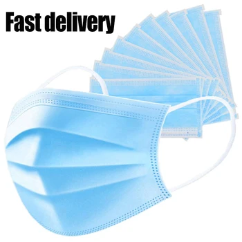 

10pcs/lot In Stock 3 Layers Anti Virus Anti-Dust Dustproof Disposable Earloop Face Mouth Masks Facial Protective Cover Masks