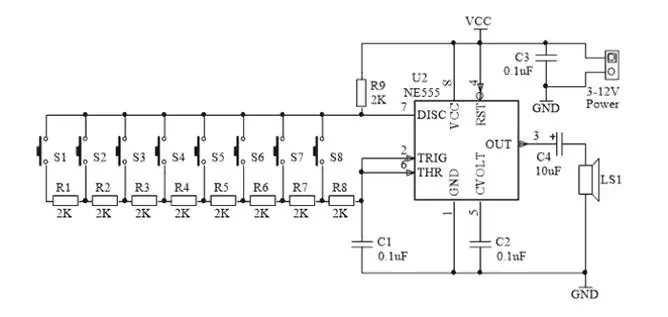 DIY Elektronische Kits Set NE555 Tastatur Acht Notizen Elektronische Orgel Modul Teile Löten Praxis Spaß Elektrische Klavier Lernen – Detail 3