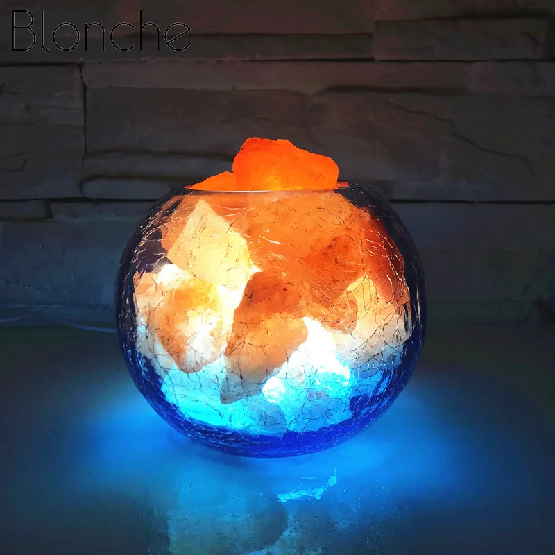 Настосветильник лампа из хрустальной лавы Blonche Led с натуральным светодиодом В