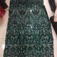 Jl04# сток зеленый цвет блесток вышивка чистая Тюлевая сетчатая кружевная ткань для распиловки свадебного платья