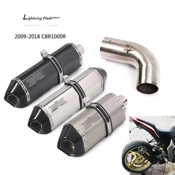 

For 2009-2018 Honda CB1000R Exhaust Pipe Motorcycle Mid Link Pipe Slip On 51mm Rear Escape No DB Killer Carbon Fiber Tips