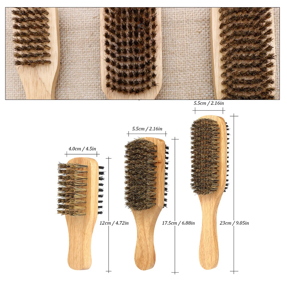 Beard Brush Pig Mane Double Sided Wooden Handle Styling Care Clean Trim Shaving Tool | Красота и здоровье