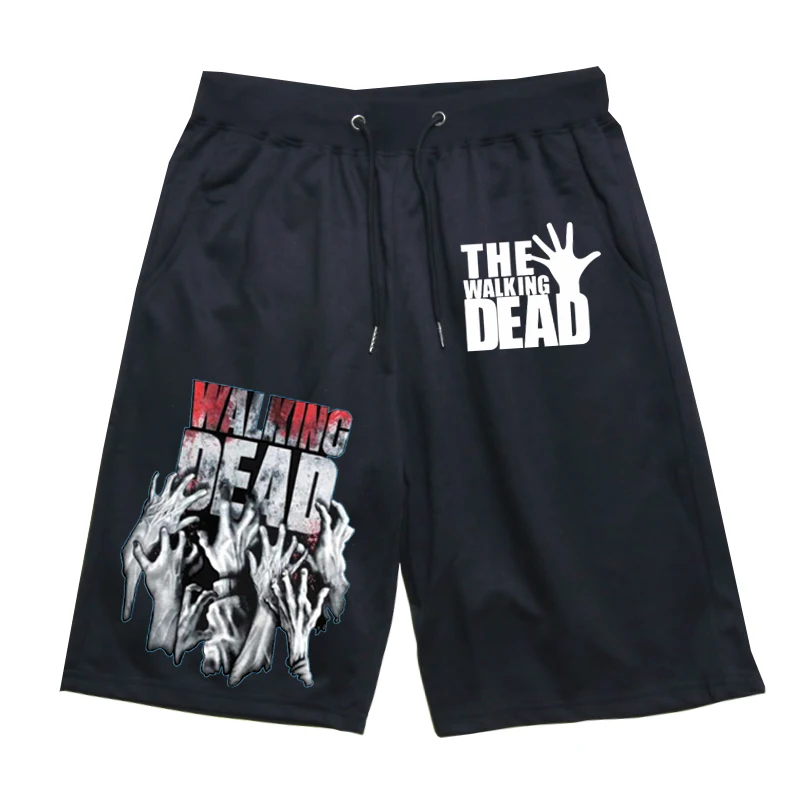Ходячие мертвецы, хлопковые спортивные короткие штаны для бега, фитнеса, спортивные штаны высокого качества для студентов, свободные спортивные летние дышащие штаны