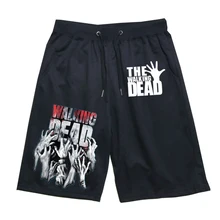Ходячие мертвецы, хлопковые спортивные короткие штаны для бега, фитнеса, спортивные штаны высокого качества для студентов, свободные спортивные летние дышащие штаны