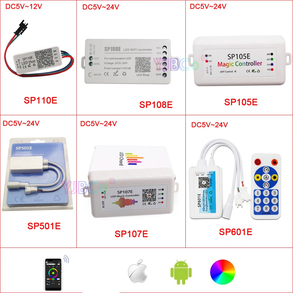 DC 5V 12V 24V WiFi/музыка/Bluetooth-совместимый светодиодный контроллер RGB лампа лента диммер