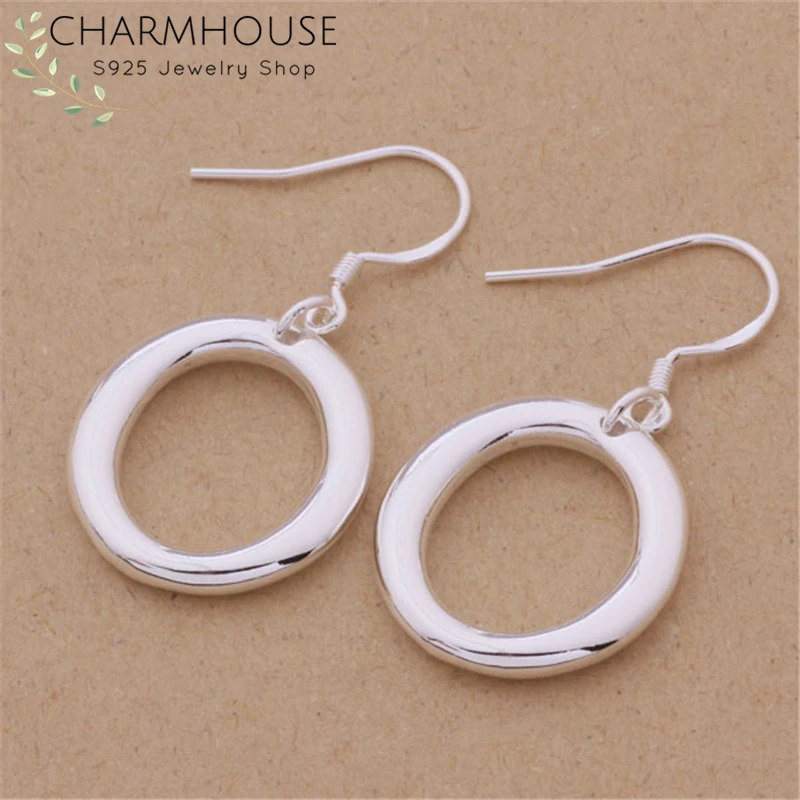 Charmhouse 925 пробы серебряные серьги для женщин круглые O Drop сережки Brincos Femme pendient