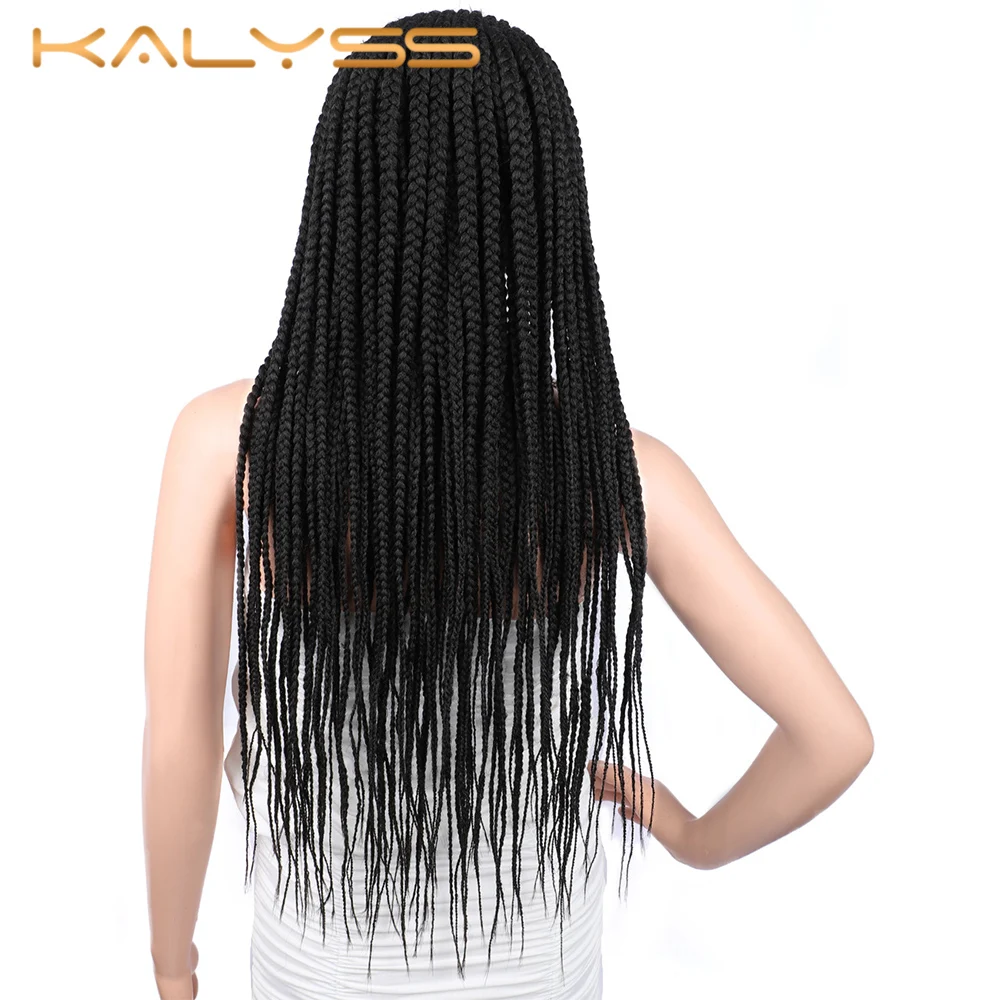 Kanyss 29 дюймов 13x5 кружева пробор руки плетеные парики синтетические кружева спереди парик для женщин с детскими волосами твист косы корнроу парики