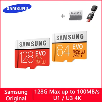 SAMSUNG-tarjeta de memoria MicroSD EVO para teléfono, 128 GB, 32GB, 64GB, 256GB, 512GB, U1, U3, 32, 64, 128 GB, tarjeta Flash SD/TF