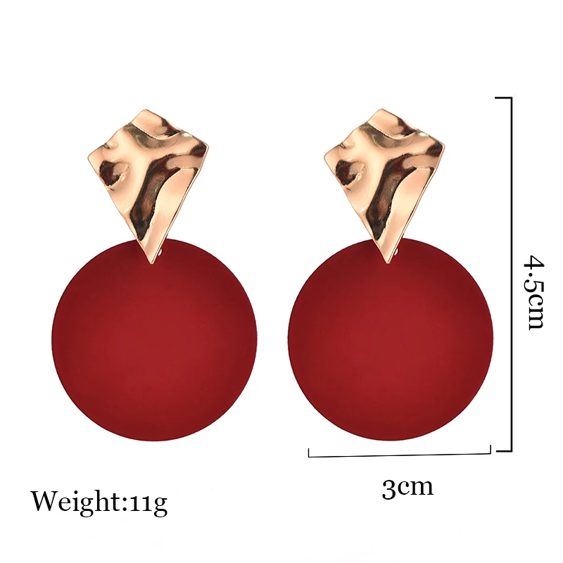 Цветные темпераментные серьги для женщин, красный, желтый цвет,, популярные модные висячие серьги, круглые серьги, ювелирные изделия