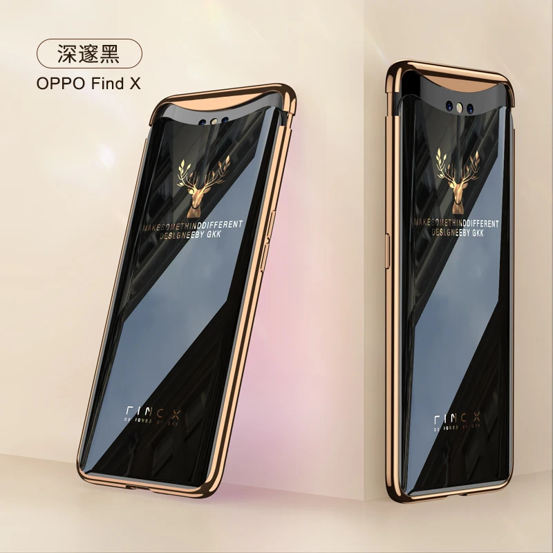 oppo phone cover GKK Tempered Glass Pattern Case For OPPO Find X Luxury Plating Frame With Protector Film Cover For OPPO Find X Case Shell Coque casing oppo Cases For OPPO