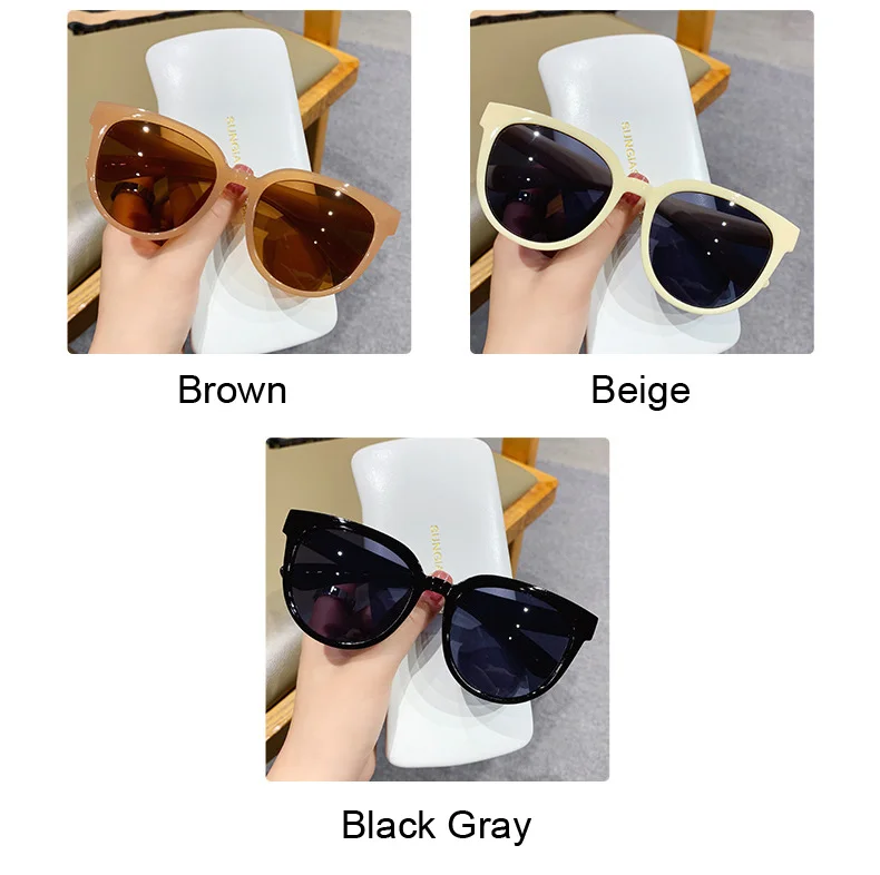 oversized sunglasses New Cat Eye Sunglasses Woman Fashion Big Frame Round Sun Glasses Female Retro Shades Mirror Jelly Color Oculos De Sol rose gold sunglasses